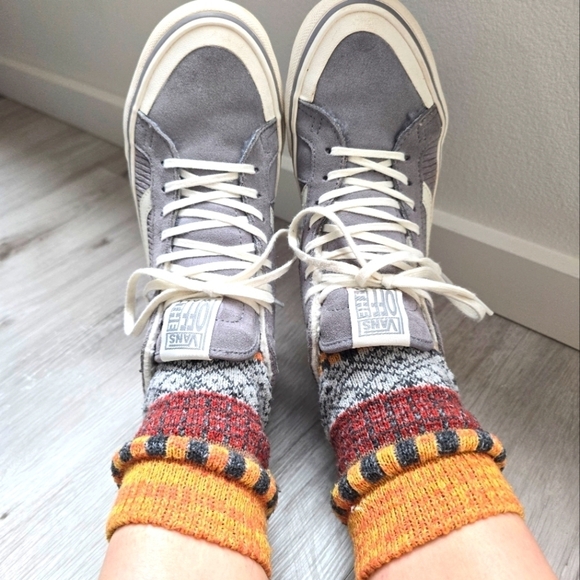 Vans | SK8-HI 138 Decon SF gray corduroy indie skateboard sneakers | WMS 6 - Picture 6 of 13